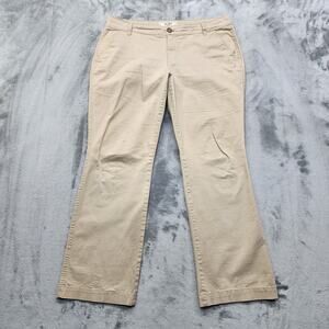 Old Navy Pants Womens 12 SHORT Tan Rolled Oats Perfect Khaki Flirt Stretch